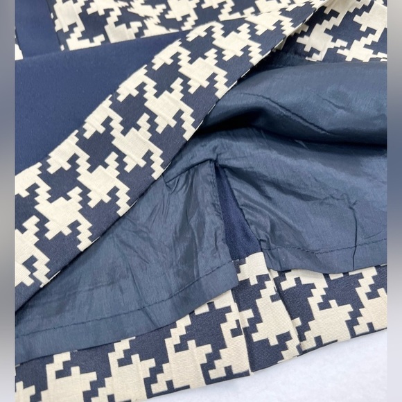 ALEX MARIE Sleeveless Navy Beige Houndstooth Midi Dress Size 4 Career Fall‎ - Picture 8 of 13